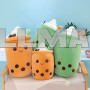 Мягкая игрушка подушка обнимашка Boba Боба 50 см пузырьковый чай зеленая 
